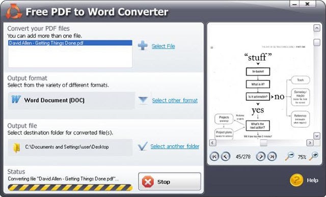 Bước sử dụng phần mềm chuyển đổi Free to Word Converter