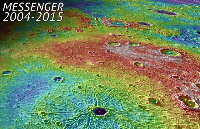 Ảnh chụp bề mặt sao Thủy bởi tàu Messenger