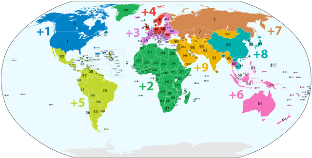 Mã số điện thoại các nước trên thế giới