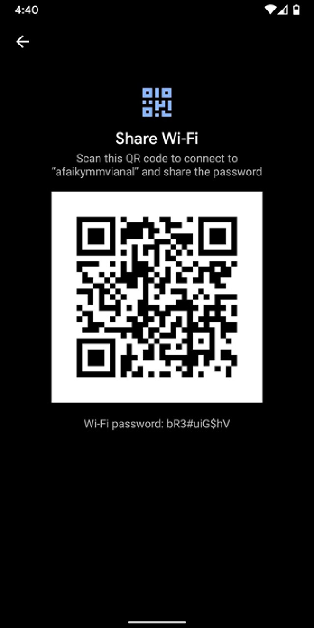 Quét mã QR để hiển thị mật khẩu Wifi