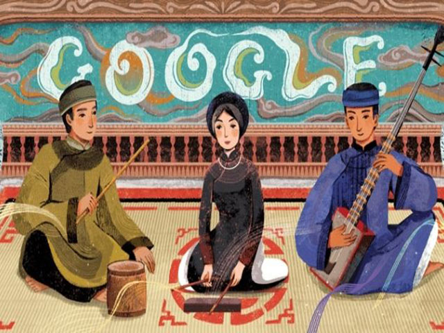 google doodle vinh danh Ca trù Việt Nam