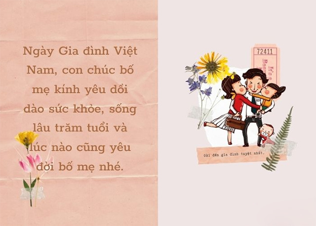 thiệp chúc mừng Ngày Gia đình Việt Nam độc đáo