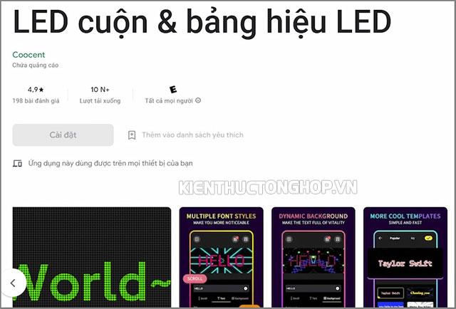 App LED cuộn và bảng hiệu Led