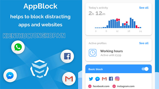Appblock giúp giới hạn thời gian sử dụng điện thoại