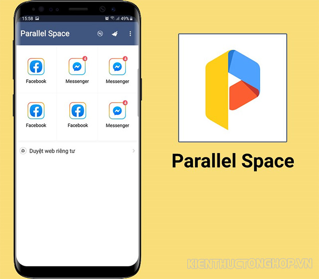 Parallel Space là phần mềm nhân bản ứng dụng android nổi tiếng