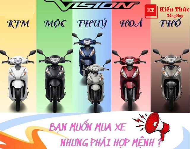 Chọn các màu xe Vision hợp mệnh